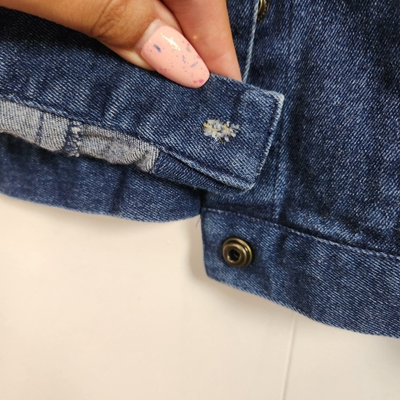 Vintage 90s Denim Jean Vest Jacket Western Festival Country 1990s Womens Medium - Picture 6 of 8